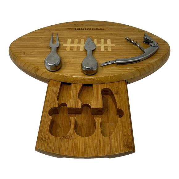 Cornell Big Red University Cutting Board Tools Football Wine Cheese Picnic Party - Picture 3 of 14